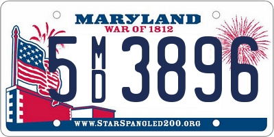 MD license plate 5MD3896