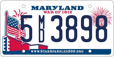 MD license plate 5MD3898