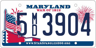 MD license plate 5MD3904