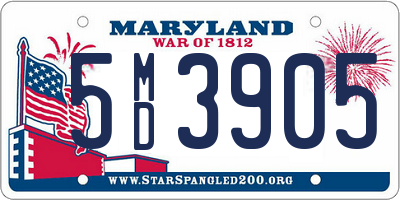 MD license plate 5MD3905