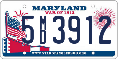 MD license plate 5MD3912