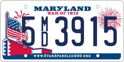 MD license plate 5MD3915