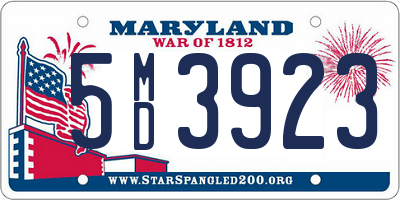 MD license plate 5MD3923