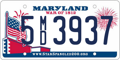 MD license plate 5MD3937