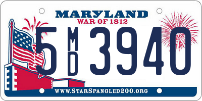 MD license plate 5MD3940