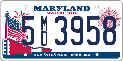 MD license plate 5MD3958