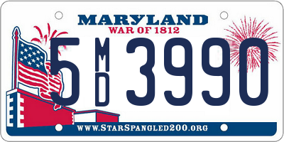 MD license plate 5MD3990