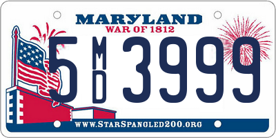 MD license plate 5MD3999