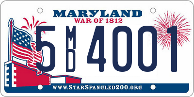 MD license plate 5MD4001