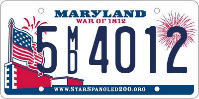 MD license plate 5MD4012