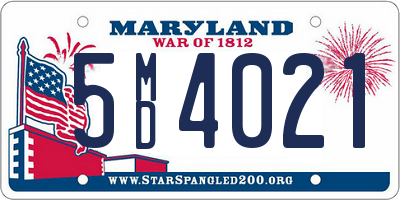 MD license plate 5MD4021