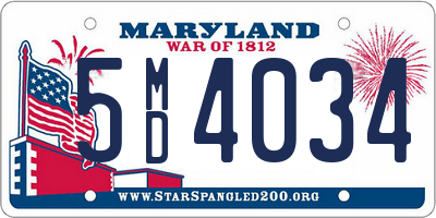 MD license plate 5MD4034