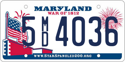 MD license plate 5MD4036