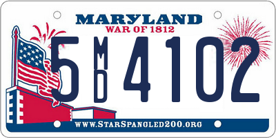 MD license plate 5MD4102