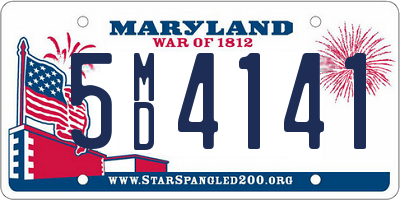 MD license plate 5MD4141