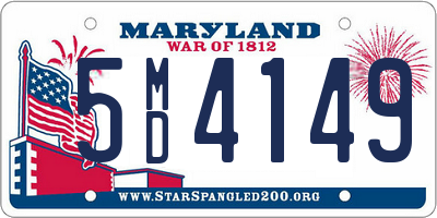 MD license plate 5MD4149