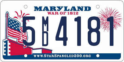 MD license plate 5MD4181