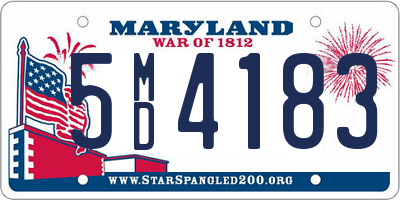 MD license plate 5MD4183