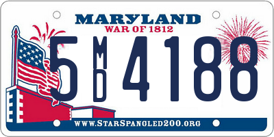 MD license plate 5MD4188