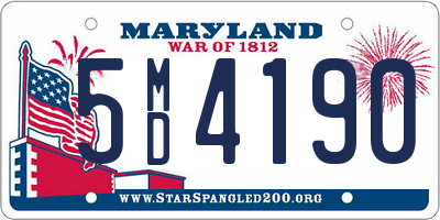 MD license plate 5MD4190