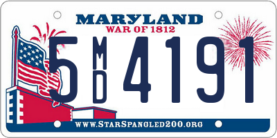 MD license plate 5MD4191