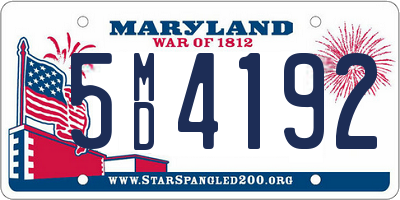 MD license plate 5MD4192