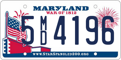 MD license plate 5MD4196