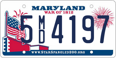 MD license plate 5MD4197