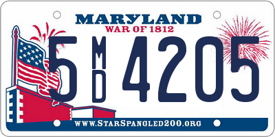 MD license plate 5MD4205