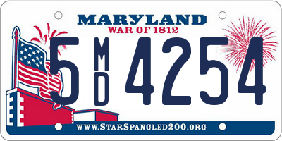 MD license plate 5MD4254