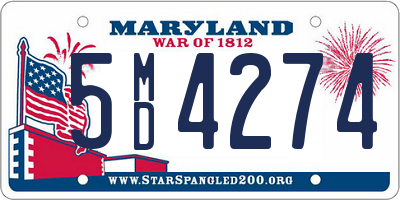 MD license plate 5MD4274