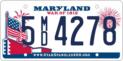 MD license plate 5MD4278