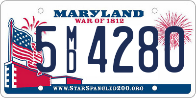 MD license plate 5MD4280