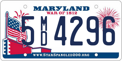 MD license plate 5MD4296