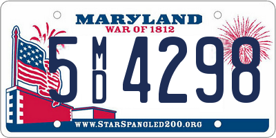 MD license plate 5MD4298