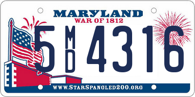 MD license plate 5MD4316