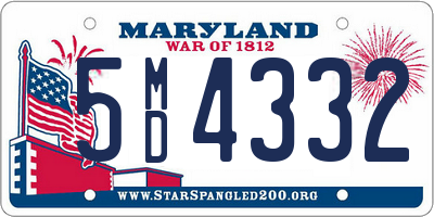 MD license plate 5MD4332