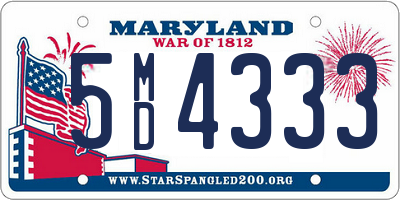 MD license plate 5MD4333