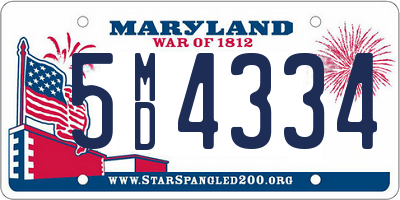 MD license plate 5MD4334