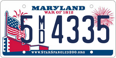 MD license plate 5MD4335