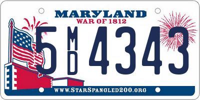 MD license plate 5MD4343