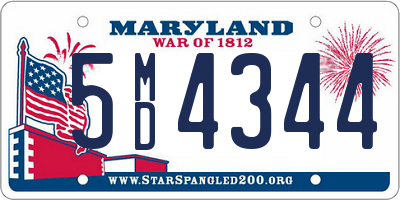 MD license plate 5MD4344