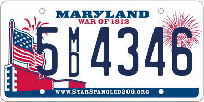 MD license plate 5MD4346