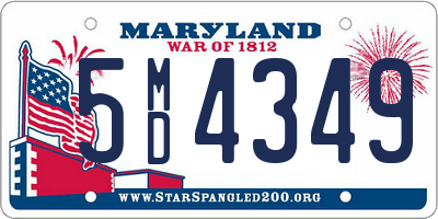 MD license plate 5MD4349