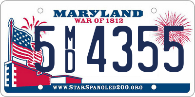 MD license plate 5MD4355