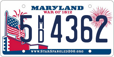 MD license plate 5MD4362