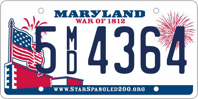 MD license plate 5MD4364