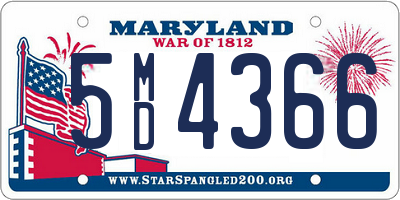 MD license plate 5MD4366