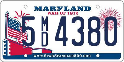 MD license plate 5MD4380