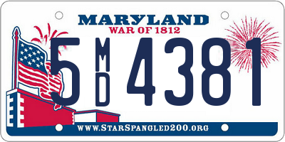 MD license plate 5MD4381